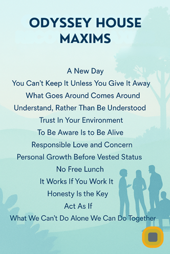 A list of Odyssey House maxims